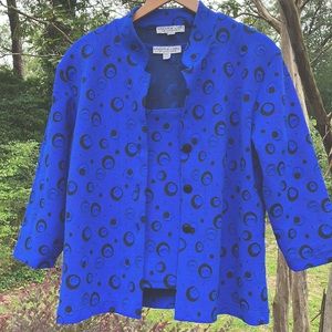 ANDRIA LIEU Jacket & Tank Top Twin Matching Set Cardigan Top Blue Size X…